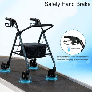 Chinese Factory Price New Elderly <strong>Walker</strong> Portable Foldable <strong>Rollator</strong> <strong>Walker</strong> with Soft Seat - Product Image 3