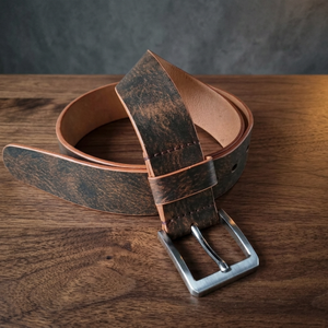 BS INTERNATIONAL European Style Genuine Leather <b>Men's</b> Vintage Handmade Waterproof Steel Pin Buckle Eco-Friendly Durable 3.8 Belt - Product Image 1