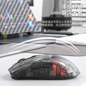 เมาส์เกมมิ่ง Attack Shark X2 Pro โปร่งใส พร้อมหน้าจอ 7 ปุ่ม RGB ไร้สาย บลูทูธ ทริโหมด โฟโตอิเล็กทริก 116G - Product Image 5