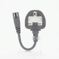 Cordon d'alimentation IEC 60320 C7 avec prise de type G 2,5A 250V pour les marchés du Royaume-Uni et du monde arabe
