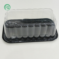 Récipient alimentaire de haute qualité plateau de boîte personnalisée avec couvercle emballage boîte à gâteau transparente noire