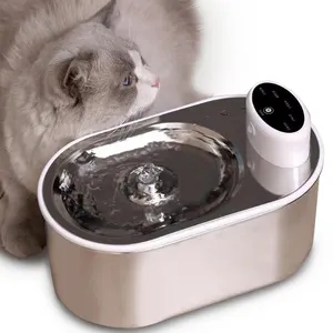 3L Intelligenter Katzen wasser brunnen Mobiler Haustier wassersp ender Auto Edelstahl Wireless Dog Drinker Bowl