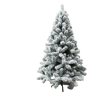 Alta calidad 1,5 m 1,8 m 2,1 m Nieve blanca Pulverización Blanco Flocado Árbol de Navidad ventas