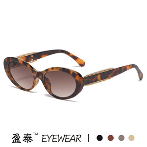 แว่นกันแดดทรงวงรี Yingtai Eyewear ป้องกันรังสียูวี 400 วัสดุพลาสติกและโลหะ แฟชั่นสำหรับผู้หญิง สไตล์แคทอาย - Product Image 2