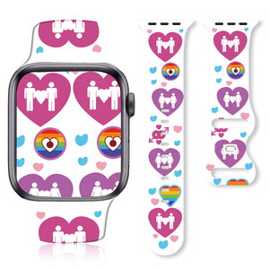 Correa de reloj de silicona con estampado de flores <span class=keywords><strong>Gay</strong></span> para Apple Watch Correa de impresión lésbica - Product Image 5