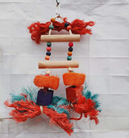 Échelle en bois jouet perroquet oiseau perchoir avec échelles suspendus Pet oiseau Cage accessoires drôle perchoir formation jouets durable 500