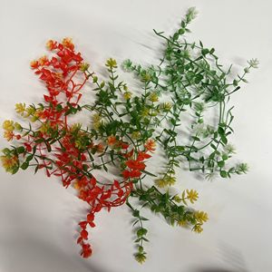 Artificial Eucalyptus Vines With White Flowers Plastic Greenery For Wedding Decorations 1 Piece - Product Image 4