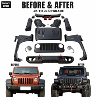 Kit de conversion de carrosserie pour Jeep Wrangler JK 2007-2017, mise à niveau vers l'apparence JL, kit complet de carrosserie ABS, accessoires tout-terrain 4x4