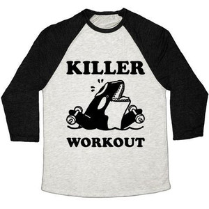 Camiseta de béisbol unisex Tri-Blend de Killer Workout (Orca) - Product Image 2