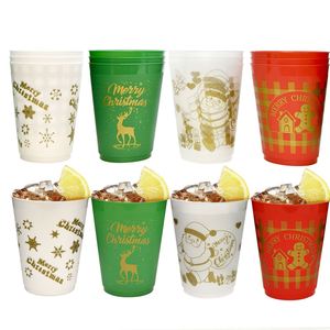 Vaso Reutilizable de PP para Navidad de 16 oz con Función de Beber Directo, Apto para Lavavajillas, Regreso a Clases, para Café, Cerveza, Helados y Fiestas - Product Image 1