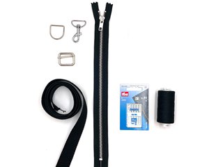 Bag Hardware Various Cm Metal Zipper Mm Adjustable Slider D Ring Spring <b>Hook</b> Mm Canvas <b>Black</b> - Product Image 2