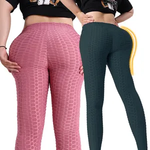 Pantalones de yoga y Fitness con logotipo personalizado para mujer, mallas de gimnasio a la moda de cintura alta, diseño básico