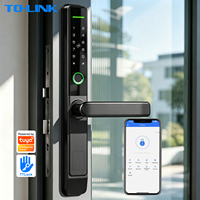 Serrure de porte coulissante Tolink intelligente Tuya Wifi pour aluminium à pont thermique avec reconnaissance d'empreintes digitales