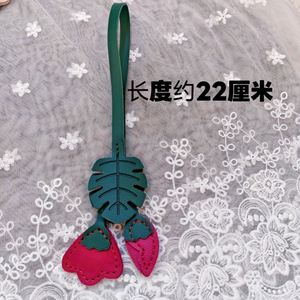 Cute Tropical Monstera Leaf Personalized Pu Flower <b>Bag</b> <b>Charm</b> French Goat Leather Keychain for Gifts - Product Image 4