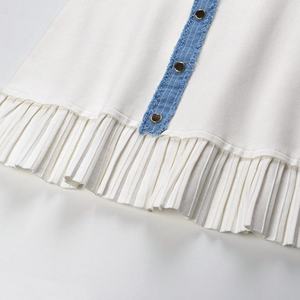 Robe pull en jean sans manches, ajustée et courte, pour femme, collection Printemps-Été 2025, style mini-robe en tricot, à simple boutonnage - Product Image 5