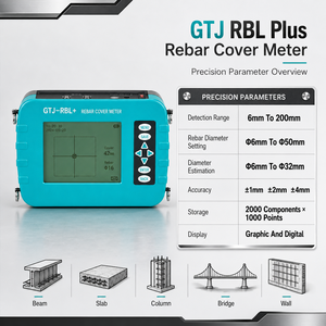 Testeur portable de profondeur de couverture de barres d'armature en béton avec boîtier IP65 et grand écran LCD - Product Image 3