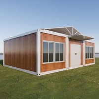 Maison modulaire préfabriquée extensible à double aile toutes saisons, 2 chambres, mobilée, type logement complémentaire