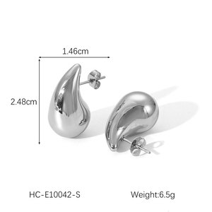 Wholesale 316L Stainless Steel 14k 18k Pvd Gold Plated Luxury High Quality Jewelry Fashion <b>Stud</b> Small Drop Earrings for Women - Product Image 4