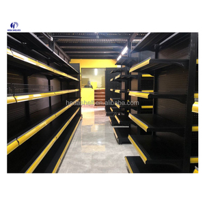 Estanterías de Góndola para Tienda de Abarrotes, Exhibidores de Doble Cara Negros para Tiendas, Estantes de Supermercado - Product Image 6