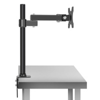 Soporte de Escritorio Metálico Negro de Altura Ajustable y Movimiento Completo para Monitor de PC de 14"-27" Directo de Fábrica en Stock