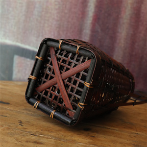 Handmade Bamboo Woven Flower Basket Decorative Vase Chinese Craft Bamboo Product Floral Home Decor - Product Image 3