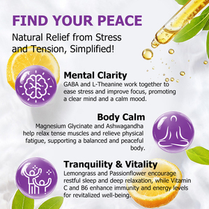 Best Seller Gaba L Theanine Liquid Drops Relax Tense Muscles and Relieve <b>Physical</b> Fatigue Immune Support Antioxidant Protection - Product Image 4