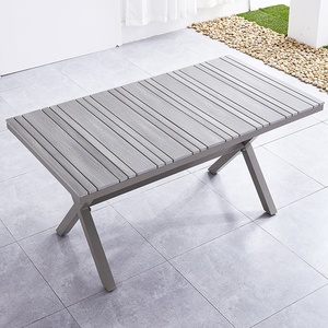<span class=keywords><strong>Jardin</strong></span> Patio Loisirs Table à manger et chaises Extérieur Gris plastique table en <span class=keywords><strong>bois</strong></span> Café <span class=keywords><strong>salon</strong></span> salle à manger ensemble <span class=keywords><strong>de</strong></span> meubles - Product Image 3
