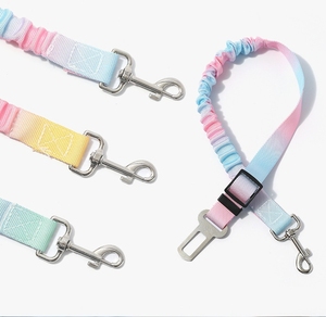 Laisse élastique rétractable à dégagement rapide pour animaux de compagnie ceinture de sécurité de siège de voiture en Polyester Durable pour <span class=keywords><strong>chiens</strong></span> motif solide - Product Image 2