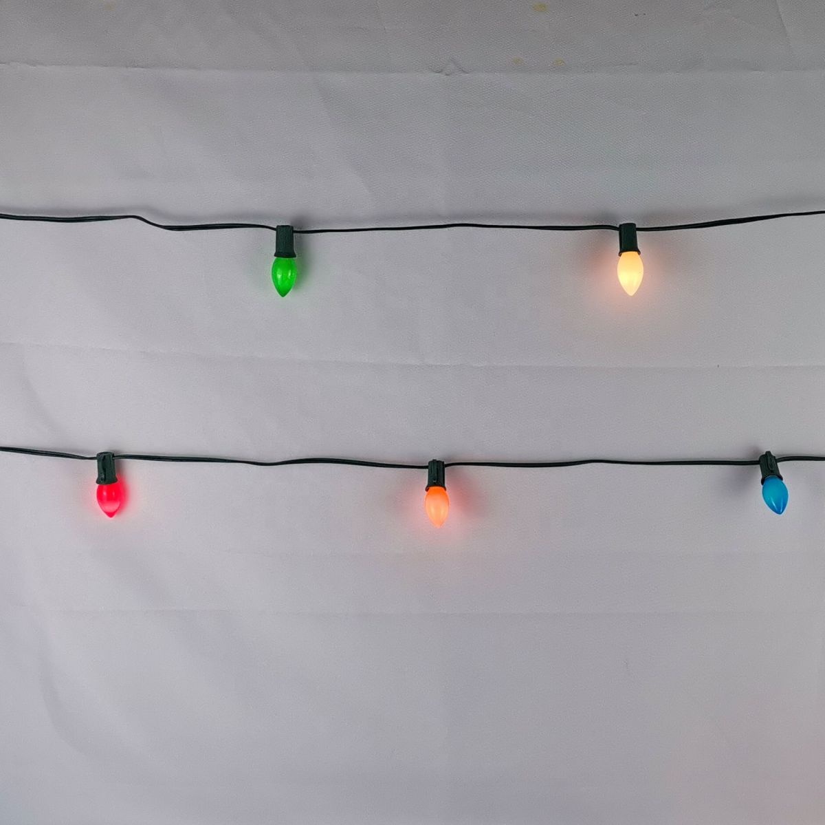 HQ 25-Light C7 Ceramic Christmas String Light Set - E12 Socket Outdoor Indoor LED Decoration