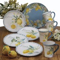 Nouvel ensemble de vaisselle en céramique de luxe haut de gamme à motif citron, en porcelaine fine, service de table