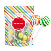 HALAL Groothandel Op Maat Gemaakte Kleur en Smaak Harde Snoepjes Kleurrijke 10g Bolvormige Fruitgevulde Lollipops in Zakverpakking