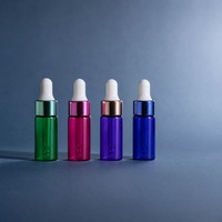 Flacon compte-gouttes en verre vide avec bouchon à vis coloré, mini flacon cosmétique, vente en gros, OEM, ODM, fournisseur en vrac
