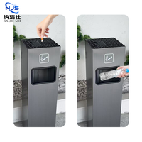 Poubelle extérieure en acier inoxydable de haute qualité seau de stockage debout pour la gestion des déchets de parc Style panier à papier