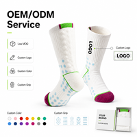 Chaussettes athlétiques mi-mollet à motif lettres d'été, avec logo personnalisé, grip coussiné et points en silicone compressifs