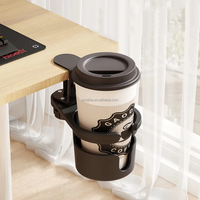 Support de tasse universel réglable à 360 degrés avec pince de fixation et conception anti-chute pour bord de table/bureau, idéal pour tasses à café