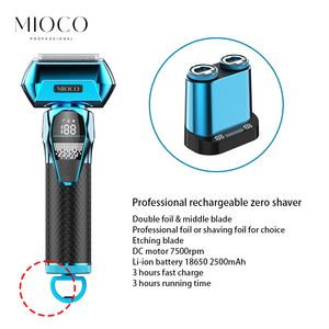 MIOCO M2203 rasoir de barbier électrique professionnel Zero T lame Double feuille 7500 tr/min moteur à courant continu bouton interrupteur batterie détachable visage - Product Image 3