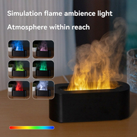 Humidificateur d'air à effet flamme ultrasonique, diffuseur d'huiles essentielles, veilleuse sans fil, lampe d'aromathérapie, design moderne pour chambre à coucher