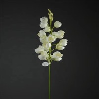 Fleurs artificielles de gladiolus et d'orchidée en EVA à toucher réaliste, haute qualité, 91 cm, blanc, pour décoration de mariage et de maison