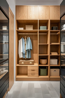 Moderner Verstellbarer Freistehender MDF Holz Kleiderschrank Massivholz Offen für Heim Lager Hotel Villa Fitnessstudio