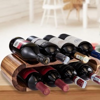 Casier à vin en bois d'acacia rustique porte-bouteille support de stockage comptoir de table