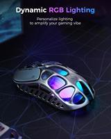 Ratón Inalámbrico para Juegos GravaStar Mercury X Ultraligero, 32K DPI, PAW3950, Marco Hueco de Aleación de Magnesio, Tri-Modo, 110Hr RGB