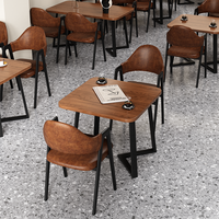 Combinaison table et chaises vintage pour restaurant, table rectangulaire commerciale pour café, une table et quatre chaises