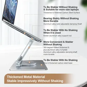 Tragbare Metall Aluminium legierung 2 in1 Gamer Notebook Basis halterung faltbare Halterung verstellbare rotierende Laptop USB Stand Hub