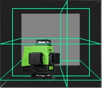 Lasers horizontaux verticaux à faisceau vert 4D Cross 16 lignes Niveau laser professionnel auto-nivelant rotatif 360