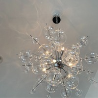 Lustre de lampe à bulles de verre nordique pour la maison pour salon salle à manger lustres à Base d'ampoule Bedroom-E12 lumières suspendues décor