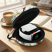Tas Penyimpanan Zipper EVA Hardtop Personal untuk Apple Watch Seri 9 8 7 SE AirPods Pro Charging Dock Case Dari Pabrik