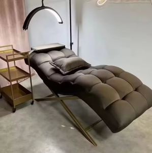 Modern Luxury Velvet Beauty Salon Curved Lash <b>Bed</b> Facial Beauty Massage Table <b>Bed</b> With Eyelash Light - Product Image 1