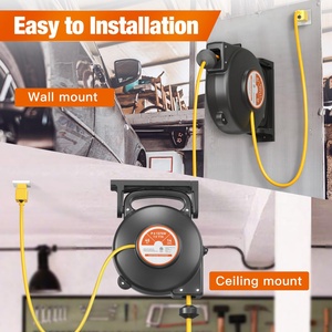 Linsheng 16awg 45ft chúng tôi loại điện Cord Reel Wall Mount có thể thu vào mở rộng dây Reel với tùy chọn ổ cắm - Product Image 5