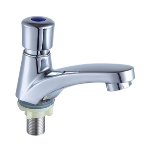 Grifo <span class=keywords><strong>de</strong></span> <span class=keywords><strong>lavabo</strong></span> <span class=keywords><strong>de</strong></span> aleación FZB con válvula <span class=keywords><strong>de</strong></span> retardo <span class=keywords><strong>de</strong></span> botón pulsador, cierre automático, moderno y sencillo, montado en cubierta, válvula cerámica <span class=keywords><strong>de</strong></span> agua fría única - Product Image 1