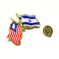 Expédition rapide personnalisé nous Usa israélien royaume-uni amitié patriotique Badge métal revers émail broche Israël drapeau broche pour chapeau vêtements sac
